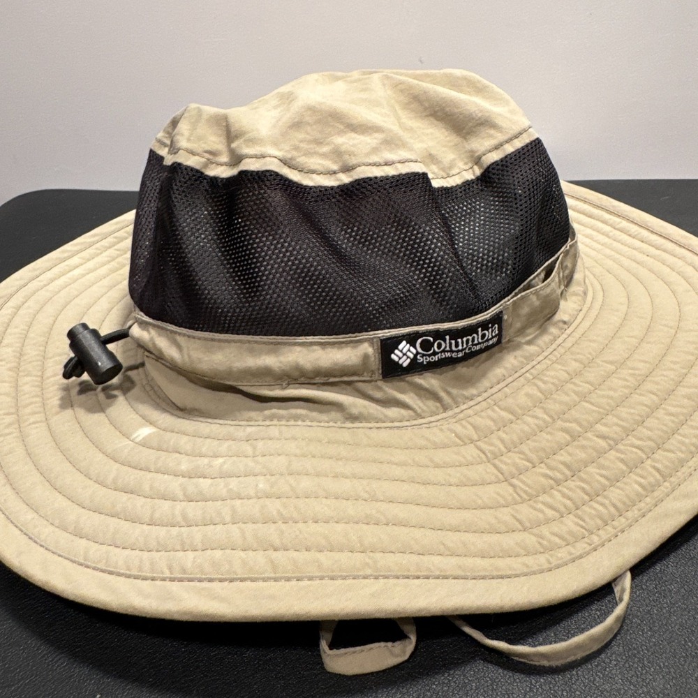 Columbia Boonie Hat Mens One Size Beige Nylon Outdoor Fishing Hiking Performance